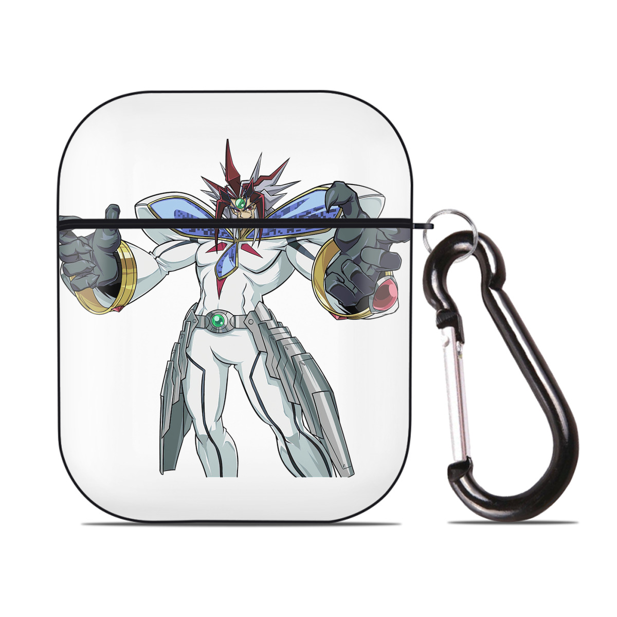 （画像用） 遊☆戯☆王 Yu-Gi-Oh! AirPods 第2世代保護ケース ハードシェル ブラック 耐衝撃・防指紋・カラビナ付き