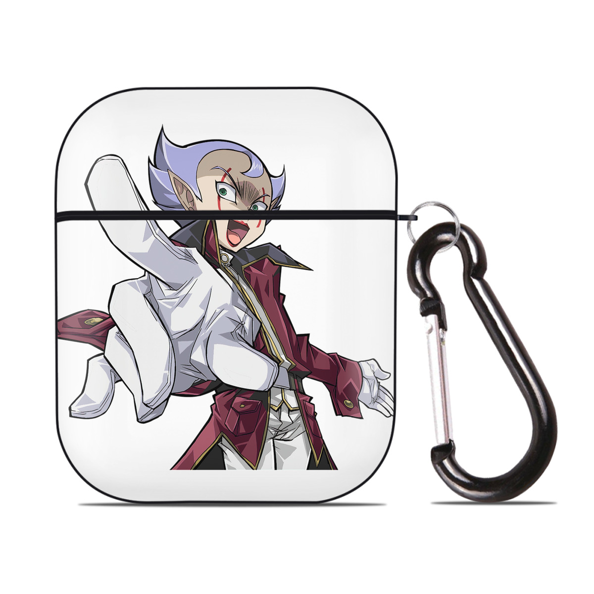 （画像用） 遊☆戯☆王 Yu-Gi-Oh! AirPods 第2世代保護ケース ハードシェル ブラック 耐衝撃・防指紋・カラビナ付き