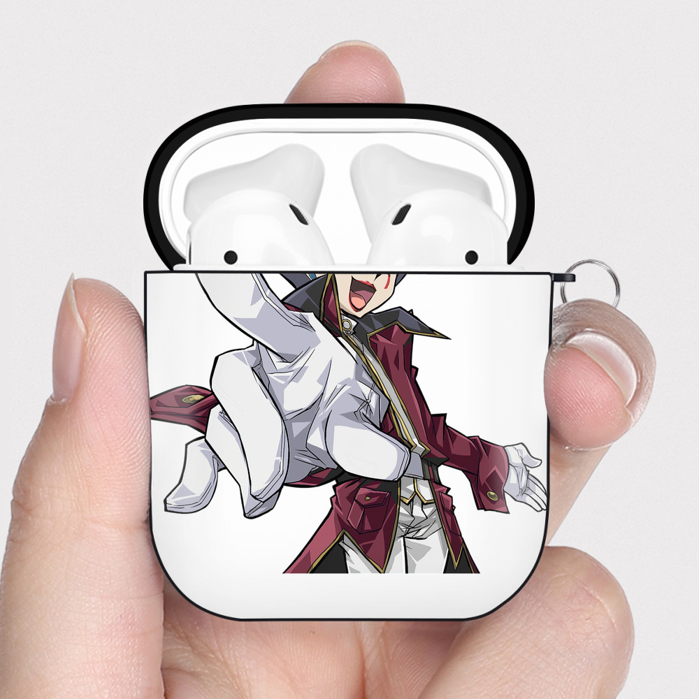 （画像用） 遊☆戯☆王 Yu-Gi-Oh! AirPods 第2世代保護ケース ハードシェル ブラック 耐衝撃・防指紋・カラビナ付き