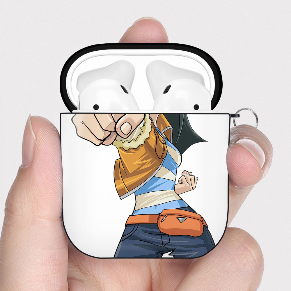 （画像用） 遊☆戯☆王 Yu-Gi-Oh! AirPods 第2世代保護ケース ハードシェル ブラック 耐衝撃・防指紋・カラビナ付き