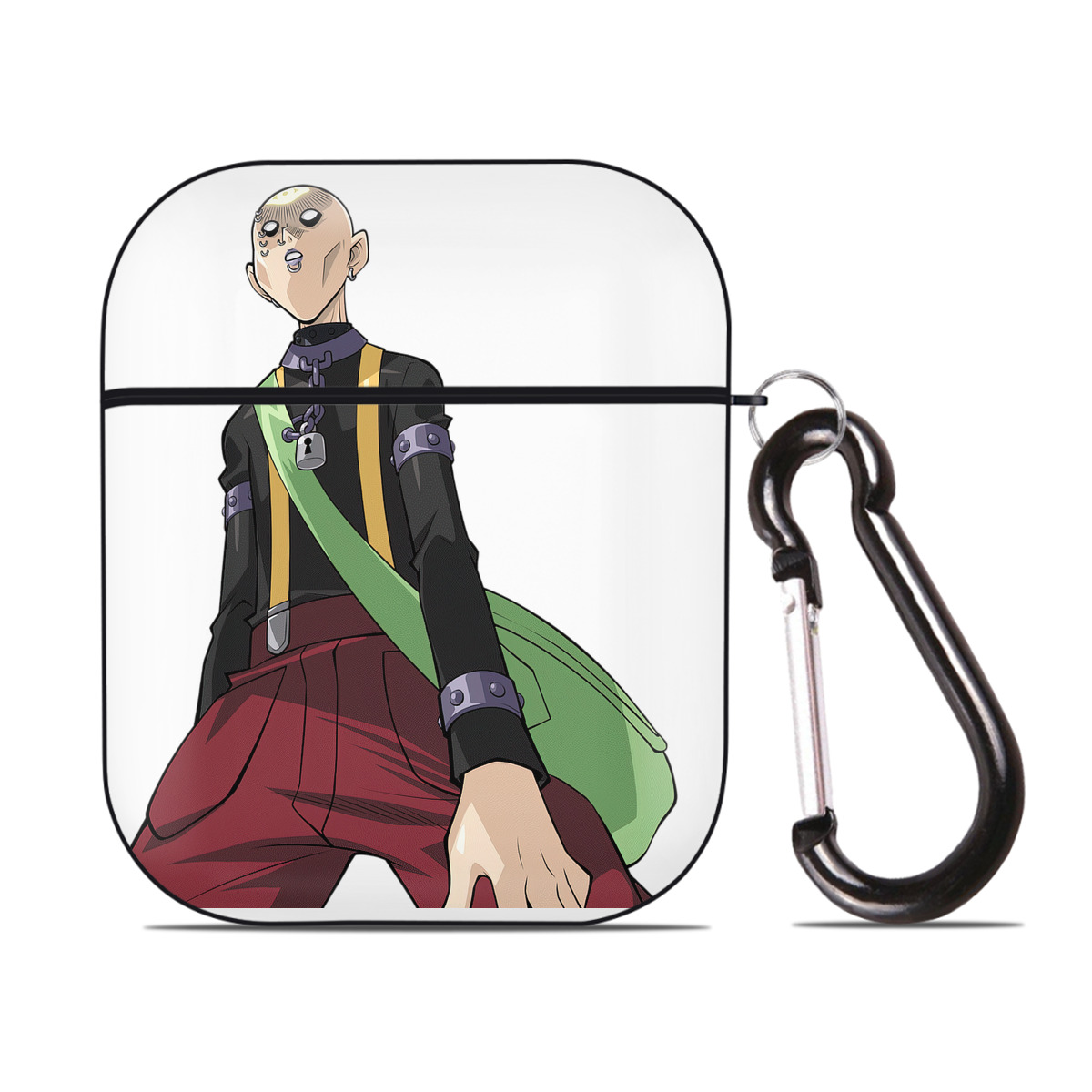（画像用） 遊☆戯☆王 Yu-Gi-Oh! AirPods 第2世代保護ケース ハードシェル ブラック 耐衝撃・防指紋・カラビナ付き