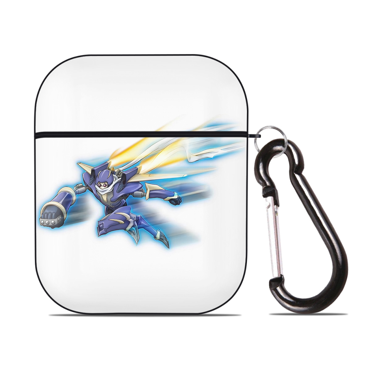 （画像用） 遊☆戯☆王 Yu-Gi-Oh! AirPods 第2世代保護ケース ハードシェル ブラック 耐衝撃・防指紋・カラビナ付き
