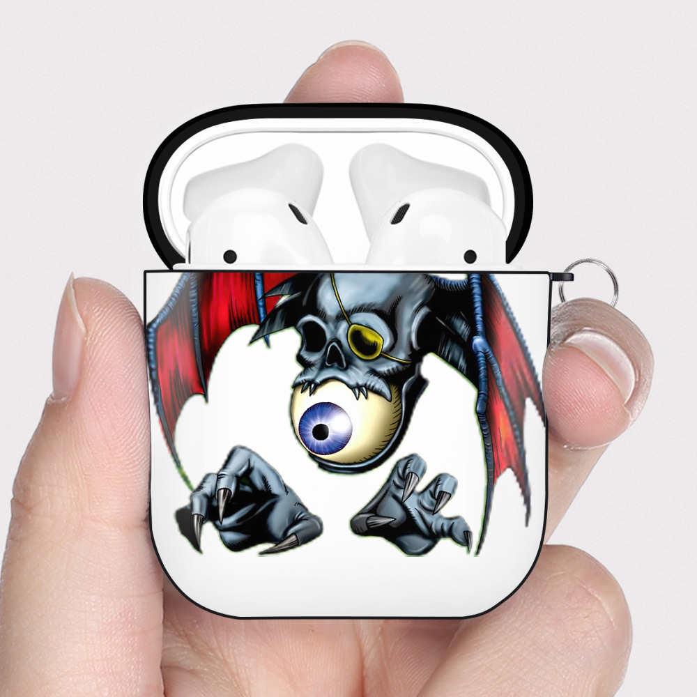 （画像用） 遊☆戯☆王 Yu-Gi-Oh! AirPods 第2世代保護ケース ハードシェル ブラック 耐衝撃・防指紋・カラビナ付き