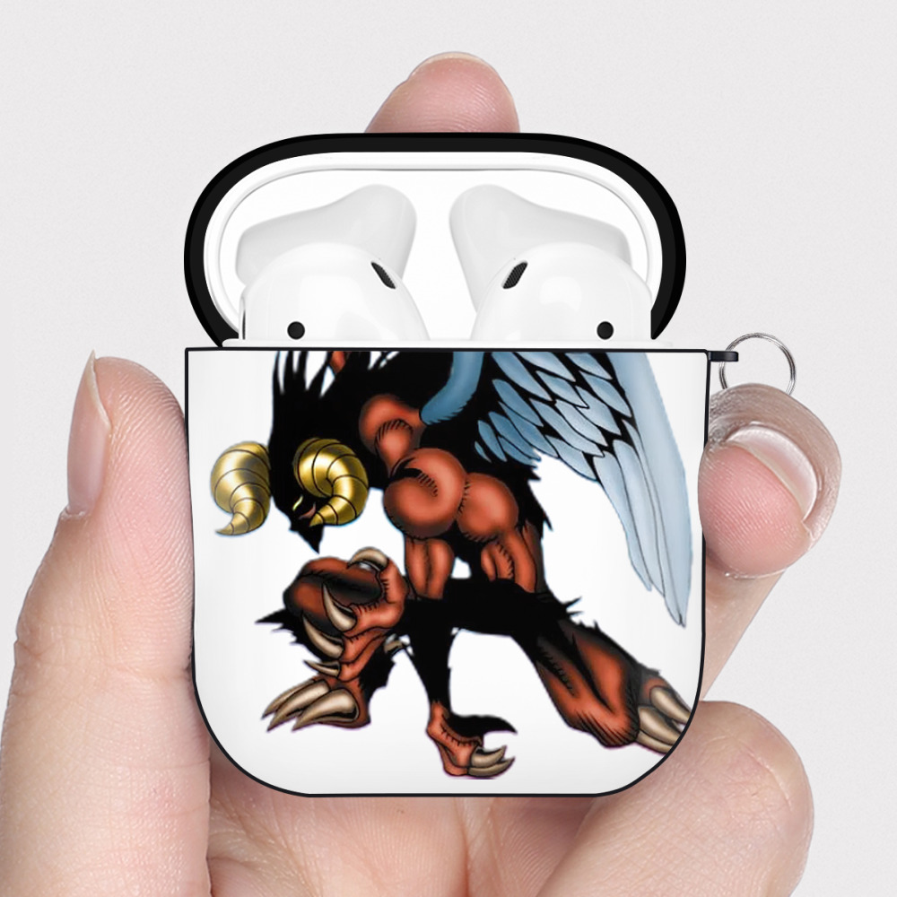 （画像用） 遊☆戯☆王 Yu-Gi-Oh! AirPods 第2世代保護ケース ハードシェル ブラック 耐衝撃・防指紋・カラビナ付き