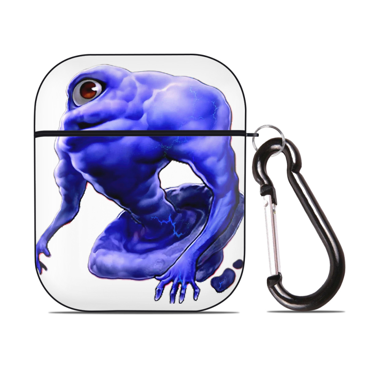 （画像用） 遊☆戯☆王 Yu-Gi-Oh! AirPods 第2世代保護ケース ハードシェル ブラック 耐衝撃・防指紋・カラビナ付き