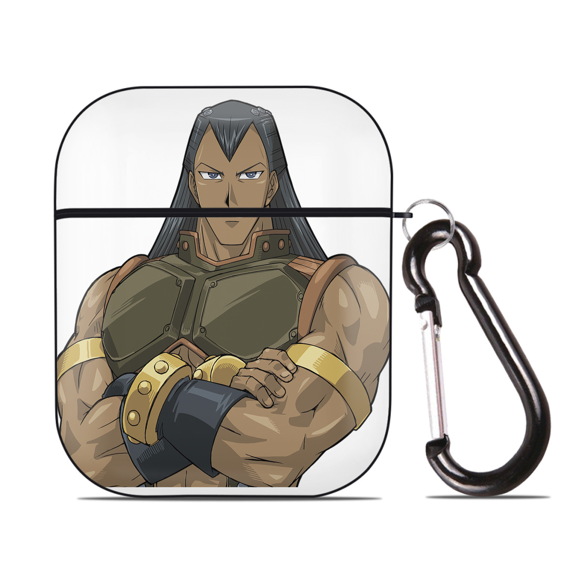 （画像用） 遊☆戯☆王 Yu-Gi-Oh! AirPods 第2世代保護ケース ハードシェル ブラック 耐衝撃・防指紋・カラビナ付き