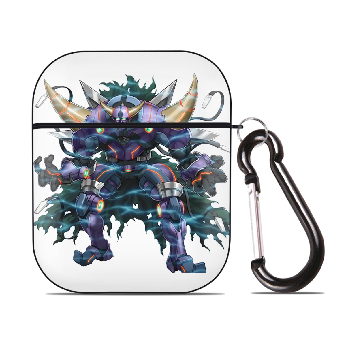 （画像用） 遊☆戯☆王 Yu-Gi-Oh! AirPods 第2世代保護ケース ハードシェル ブラック 耐衝撃・防指紋・カラビナ付き