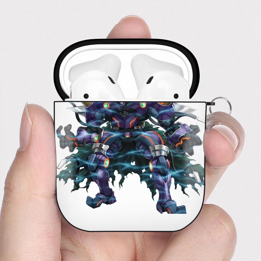 （画像用） 遊☆戯☆王 Yu-Gi-Oh! AirPods 第2世代保護ケース ハードシェル ブラック 耐衝撃・防指紋・カラビナ付き