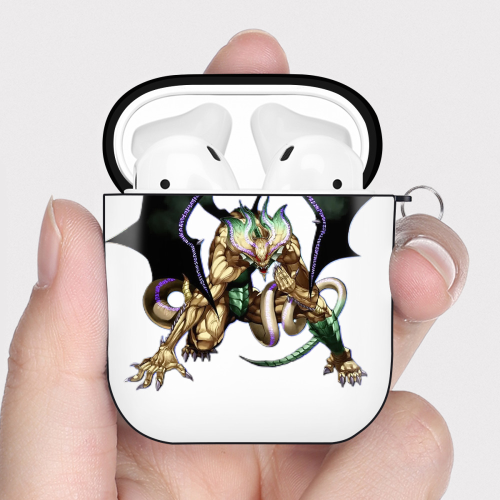 （画像用） 遊☆戯☆王 Yu-Gi-Oh! AirPods 第2世代保護ケース ハードシェル ブラック 耐衝撃・防指紋・カラビナ付き