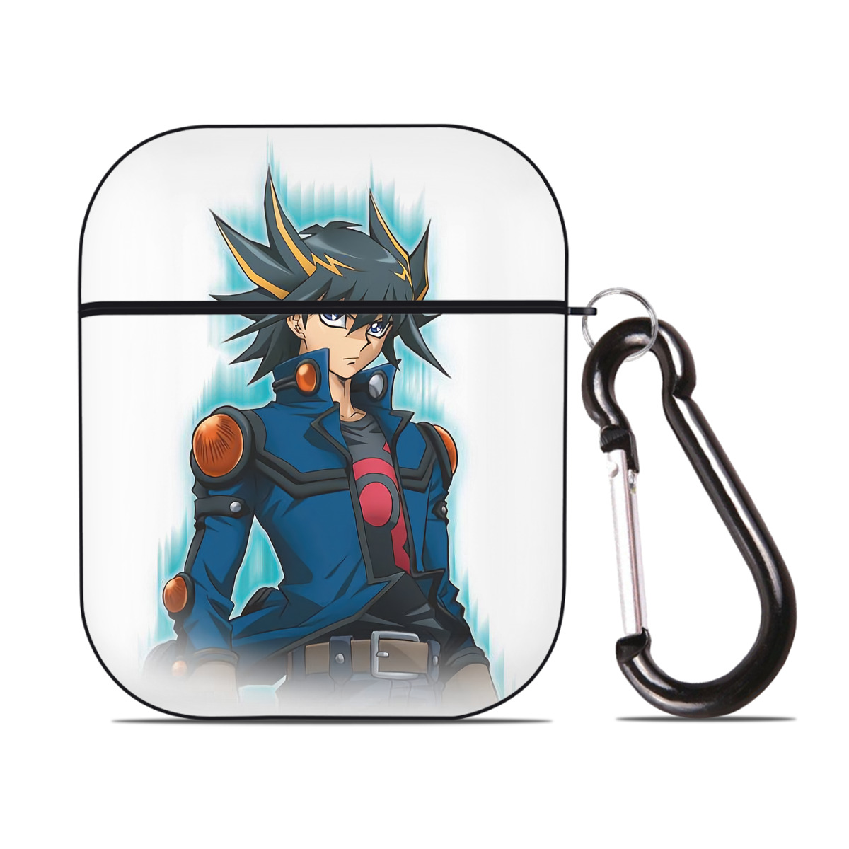 （画像用） 遊☆戯☆王 Yu-Gi-Oh! AirPods 第2世代保護ケース ハードシェル ブラック 耐衝撃・防指紋・カラビナ付き