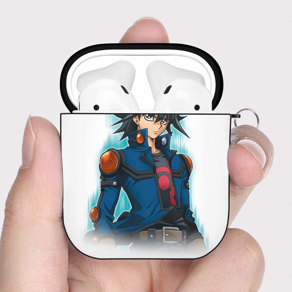 （画像用） 遊☆戯☆王 Yu-Gi-Oh! AirPods 第2世代保護ケース ハードシェル ブラック 耐衝撃・防指紋・カラビナ付き