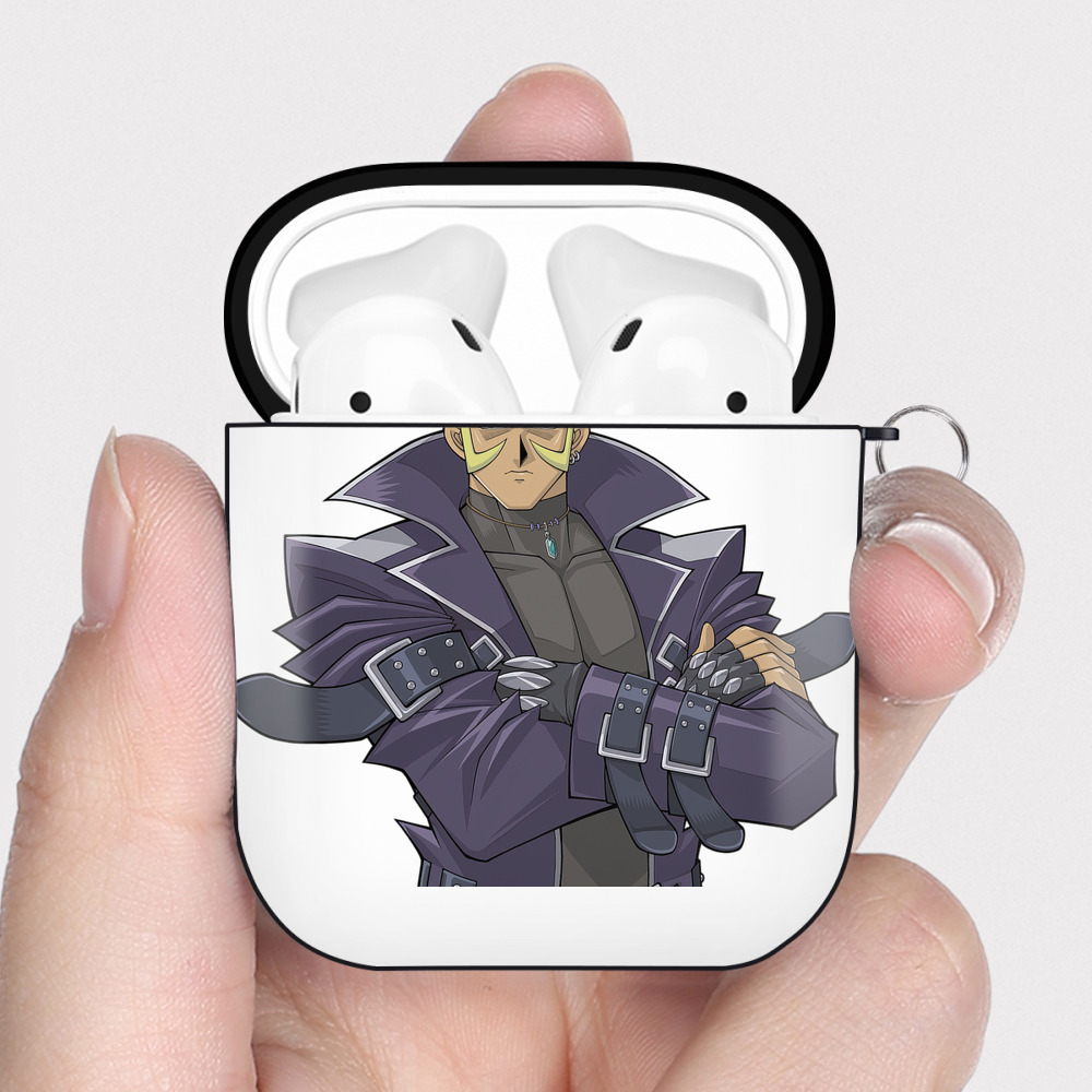 （画像用） 遊☆戯☆王 Yu-Gi-Oh! AirPods 第2世代保護ケース ハードシェル ブラック 耐衝撃・防指紋・カラビナ付き