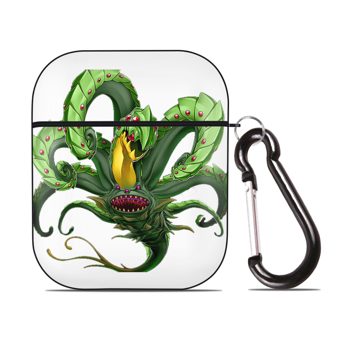 （画像用） 遊☆戯☆王 Yu-Gi-Oh! AirPods 第2世代保護ケース ハードシェル ブラック 耐衝撃・防指紋・カラビナ付き