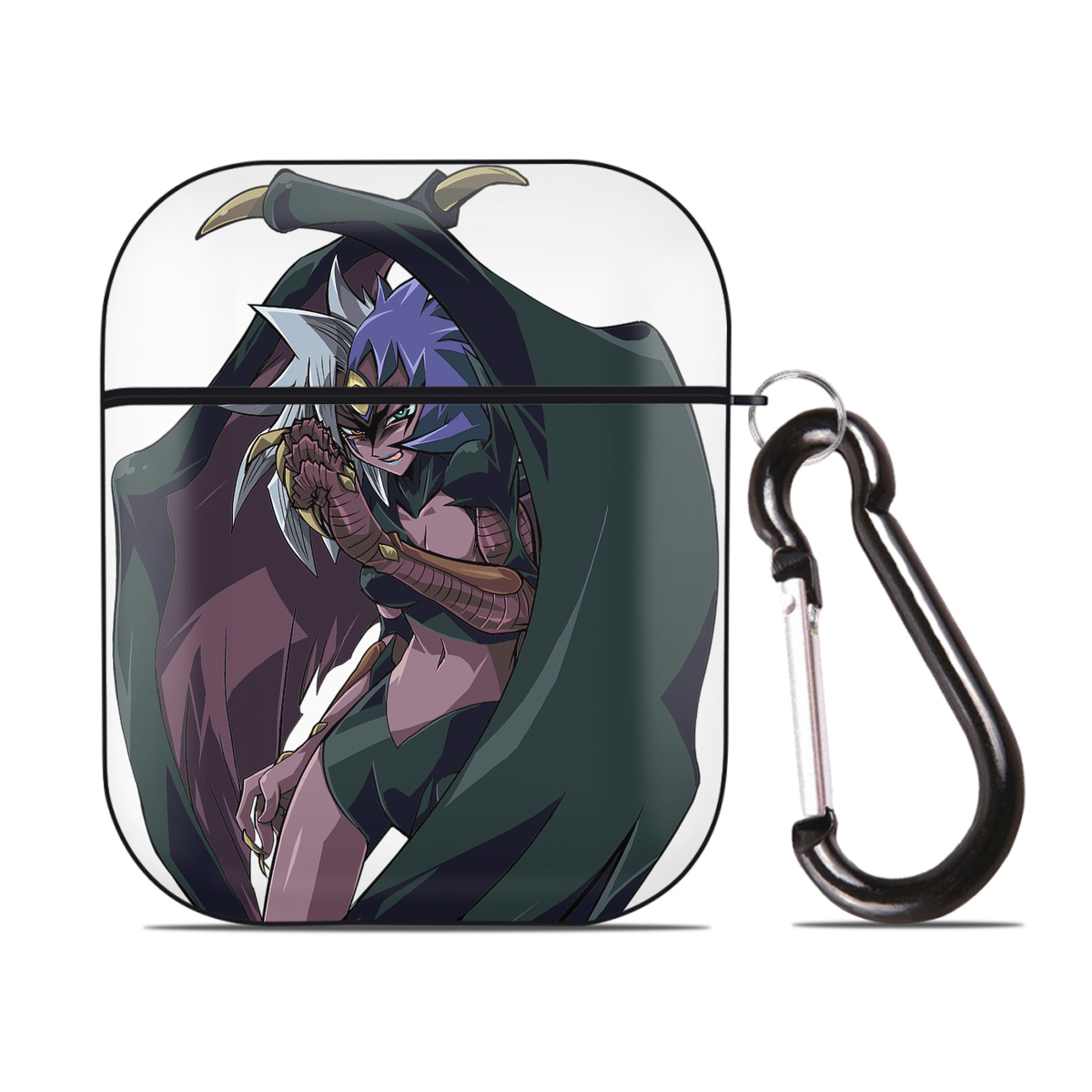 （画像用） 遊☆戯☆王 Yu-Gi-Oh! AirPods 第2世代保護ケース ハードシェル ブラック 耐衝撃・防指紋・カラビナ付き