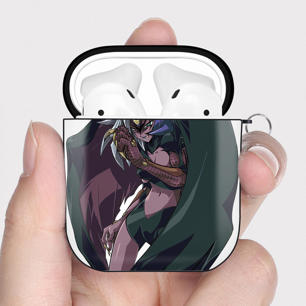 （画像用） 遊☆戯☆王 Yu-Gi-Oh! AirPods 第2世代保護ケース ハードシェル ブラック 耐衝撃・防指紋・カラビナ付き