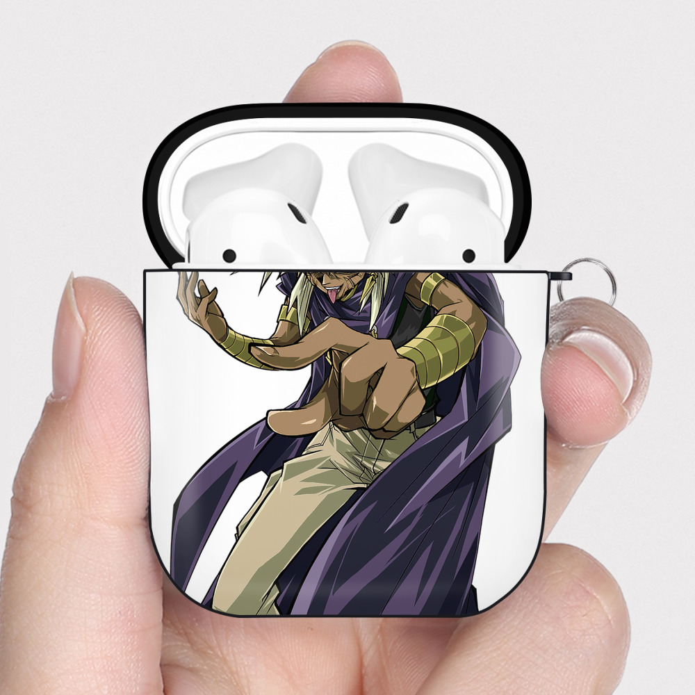 （画像用） 遊☆戯☆王 Yu-Gi-Oh! AirPods 第2世代保護ケース ハードシェル ブラック 耐衝撃・防指紋・カラビナ付き