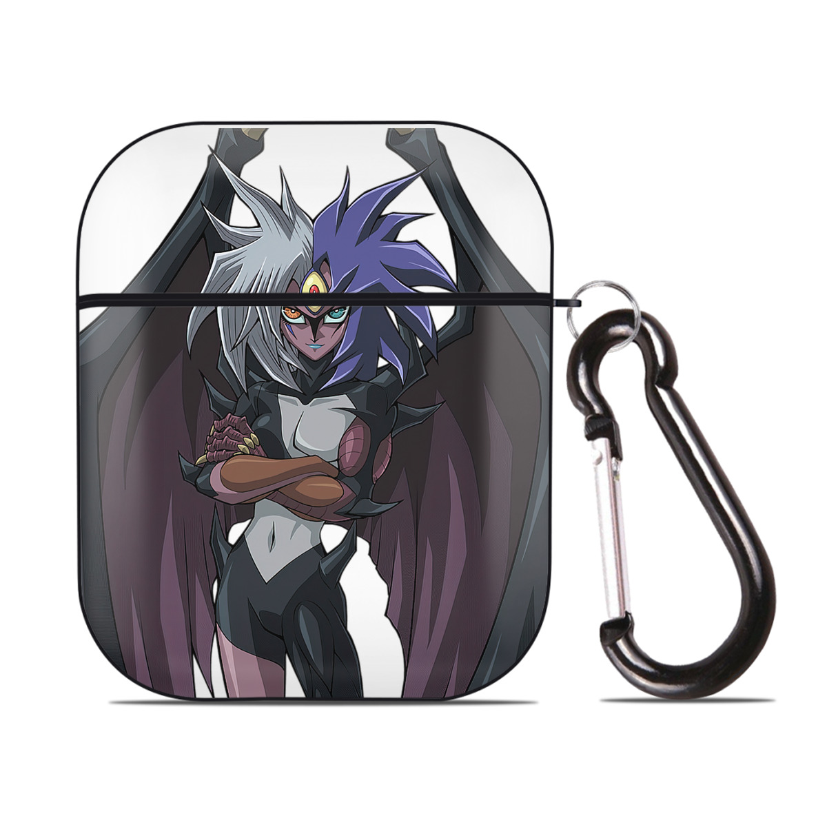 （画像用） 遊☆戯☆王 Yu-Gi-Oh! AirPods 第2世代保護ケース ハードシェル ブラック 耐衝撃・防指紋・カラビナ付き