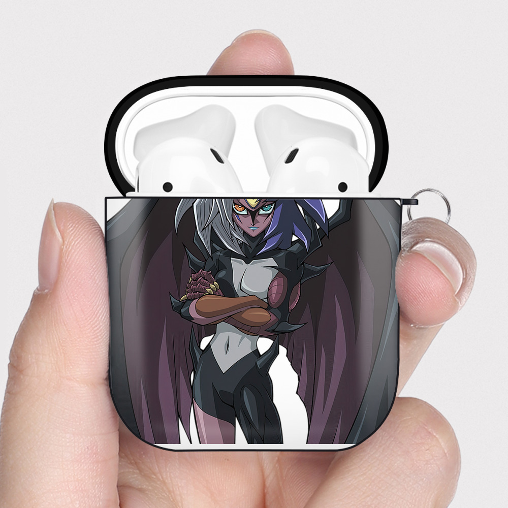 （画像用） 遊☆戯☆王 Yu-Gi-Oh! AirPods 第2世代保護ケース ハードシェル ブラック 耐衝撃・防指紋・カラビナ付き