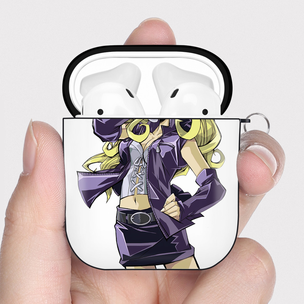 （画像用） 遊☆戯☆王 Yu-Gi-Oh! AirPods 第2世代保護ケース ハードシェル ブラック 耐衝撃・防指紋・カラビナ付き
