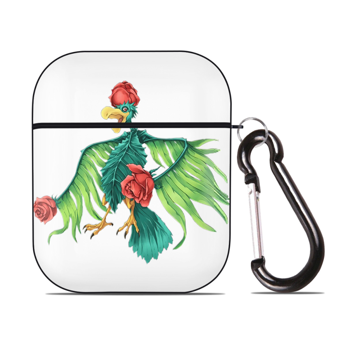 （画像用） 遊☆戯☆王 Yu-Gi-Oh! AirPods 第2世代保護ケース ハードシェル ブラック 耐衝撃・防指紋・カラビナ付き