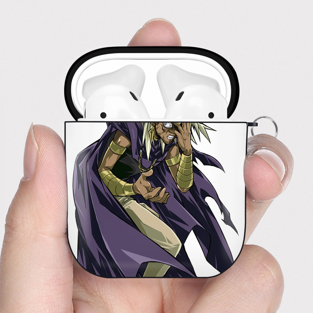 （画像用） 遊☆戯☆王 Yu-Gi-Oh! AirPods 第2世代保護ケース ハードシェル ブラック 耐衝撃・防指紋・カラビナ付き