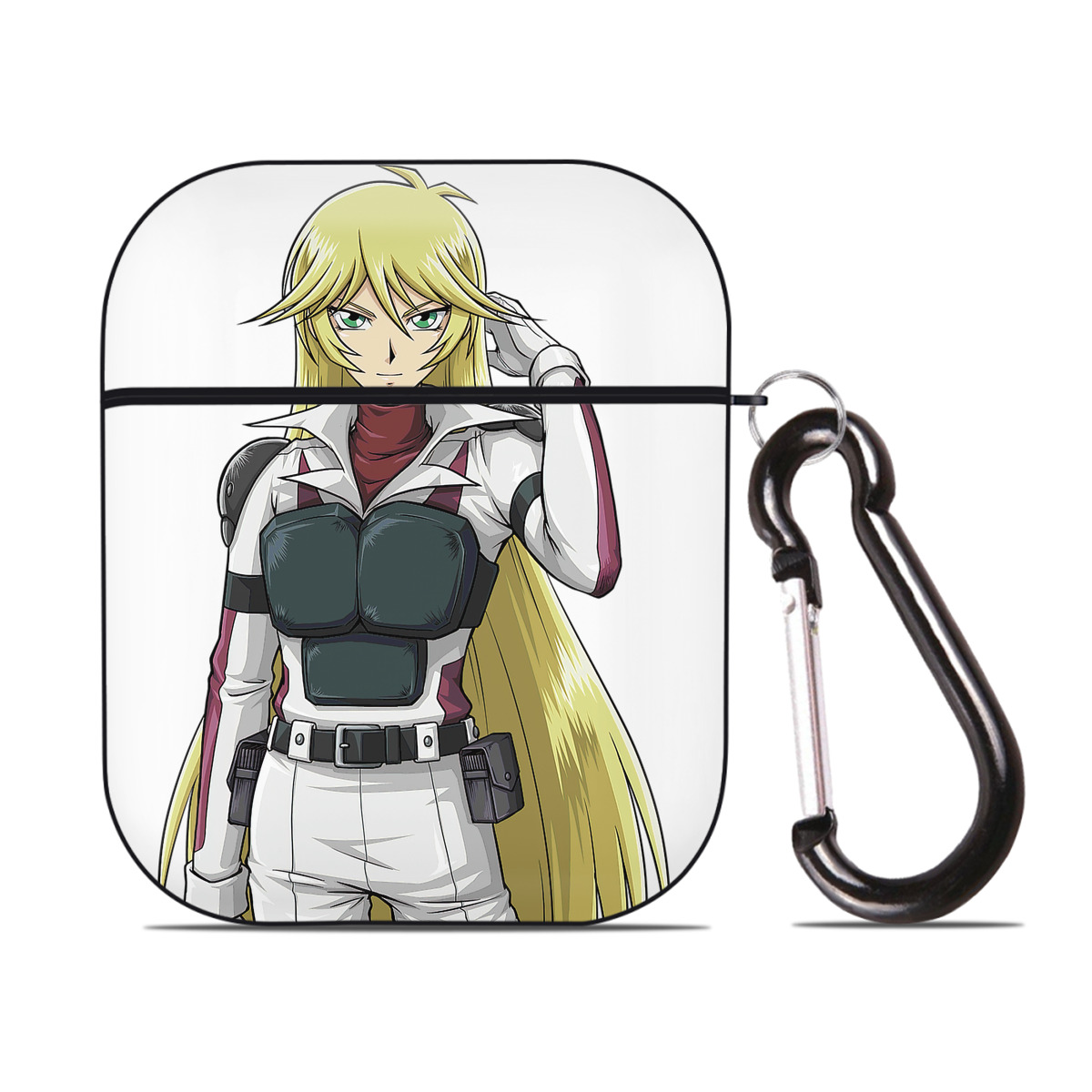 （画像用） 遊☆戯☆王 Yu-Gi-Oh! AirPods 第2世代保護ケース ハードシェル ブラック 耐衝撃・防指紋・カラビナ付き