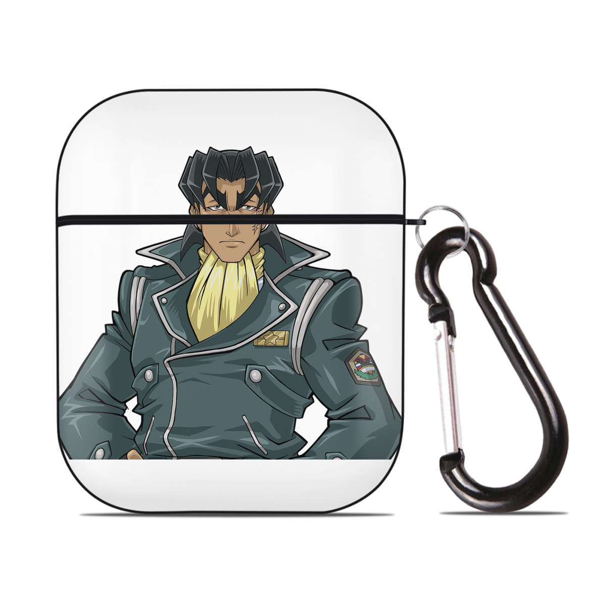 （画像用） 遊☆戯☆王 Yu-Gi-Oh! AirPods 第2世代保護ケース ハードシェル ブラック 耐衝撃・防指紋・カラビナ付き