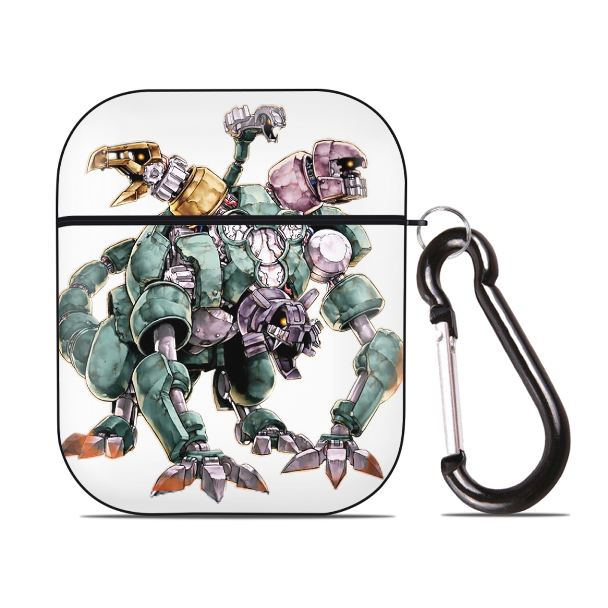 （画像用） 遊☆戯☆王 Yu-Gi-Oh! AirPods 第2世代保護ケース ハードシェル ブラック 耐衝撃・防指紋・カラビナ付き