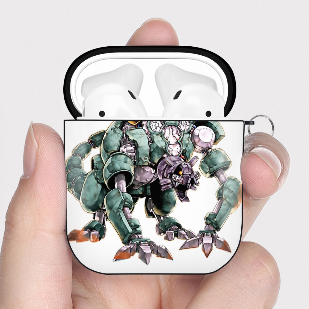 （画像用） 遊☆戯☆王 Yu-Gi-Oh! AirPods 第2世代保護ケース ハードシェル ブラック 耐衝撃・防指紋・カラビナ付き
