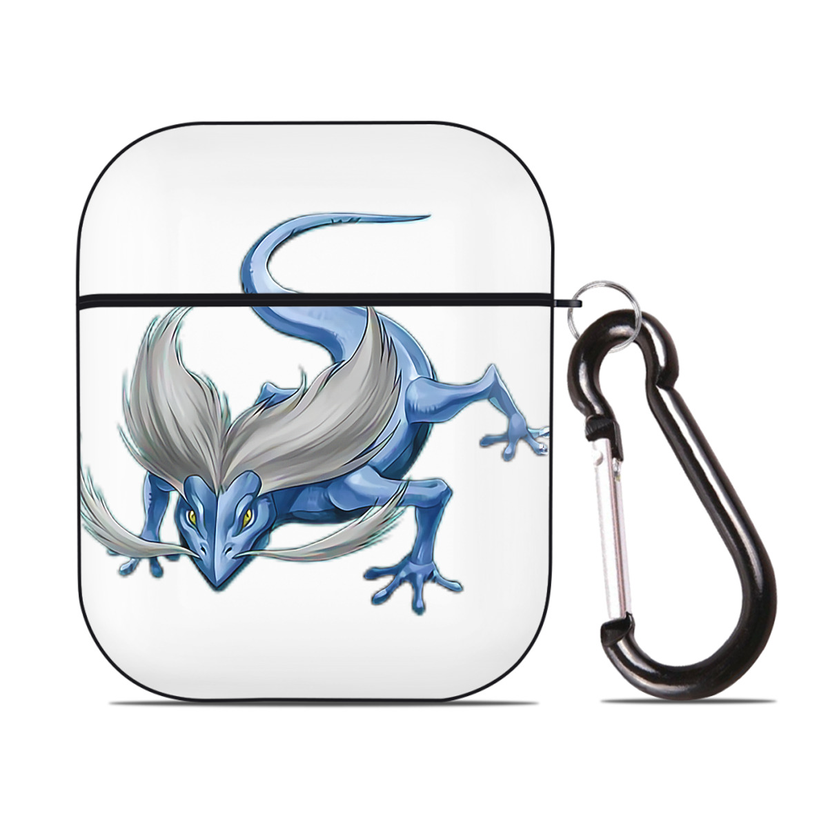 （画像用） 遊☆戯☆王 Yu-Gi-Oh! AirPods 第2世代保護ケース ハードシェル ブラック 耐衝撃・防指紋・カラビナ付き