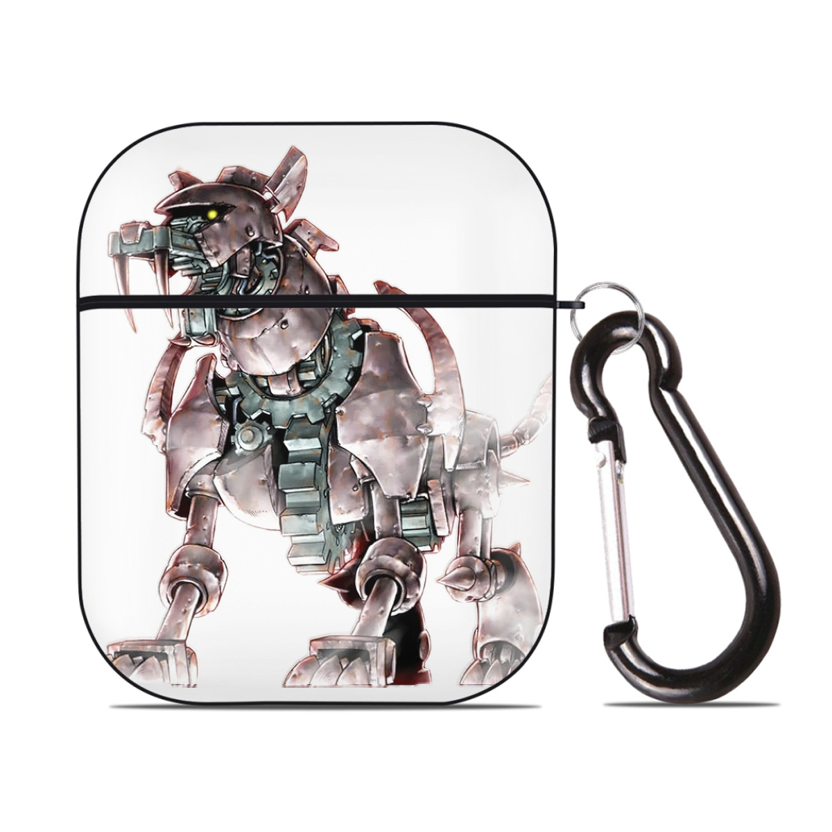 （画像用） 遊☆戯☆王 Yu-Gi-Oh! AirPods 第2世代保護ケース ハードシェル ブラック 耐衝撃・防指紋・カラビナ付き