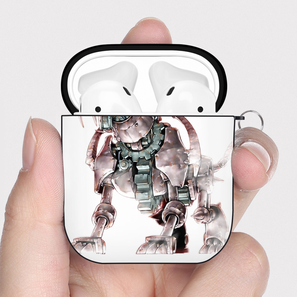 （画像用） 遊☆戯☆王 Yu-Gi-Oh! AirPods 第2世代保護ケース ハードシェル ブラック 耐衝撃・防指紋・カラビナ付き