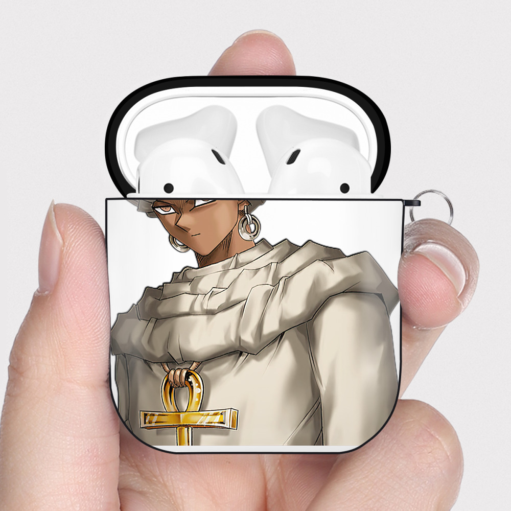 （画像用） 遊☆戯☆王 Yu-Gi-Oh! AirPods 第2世代保護ケース ハードシェル ブラック 耐衝撃・防指紋・カラビナ付き