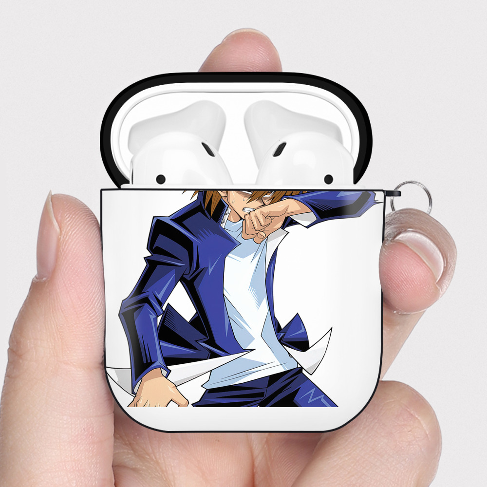（画像用） 遊☆戯☆王 Yu-Gi-Oh! AirPods 第2世代保護ケース ハードシェル ブラック 耐衝撃・防指紋・カラビナ付き