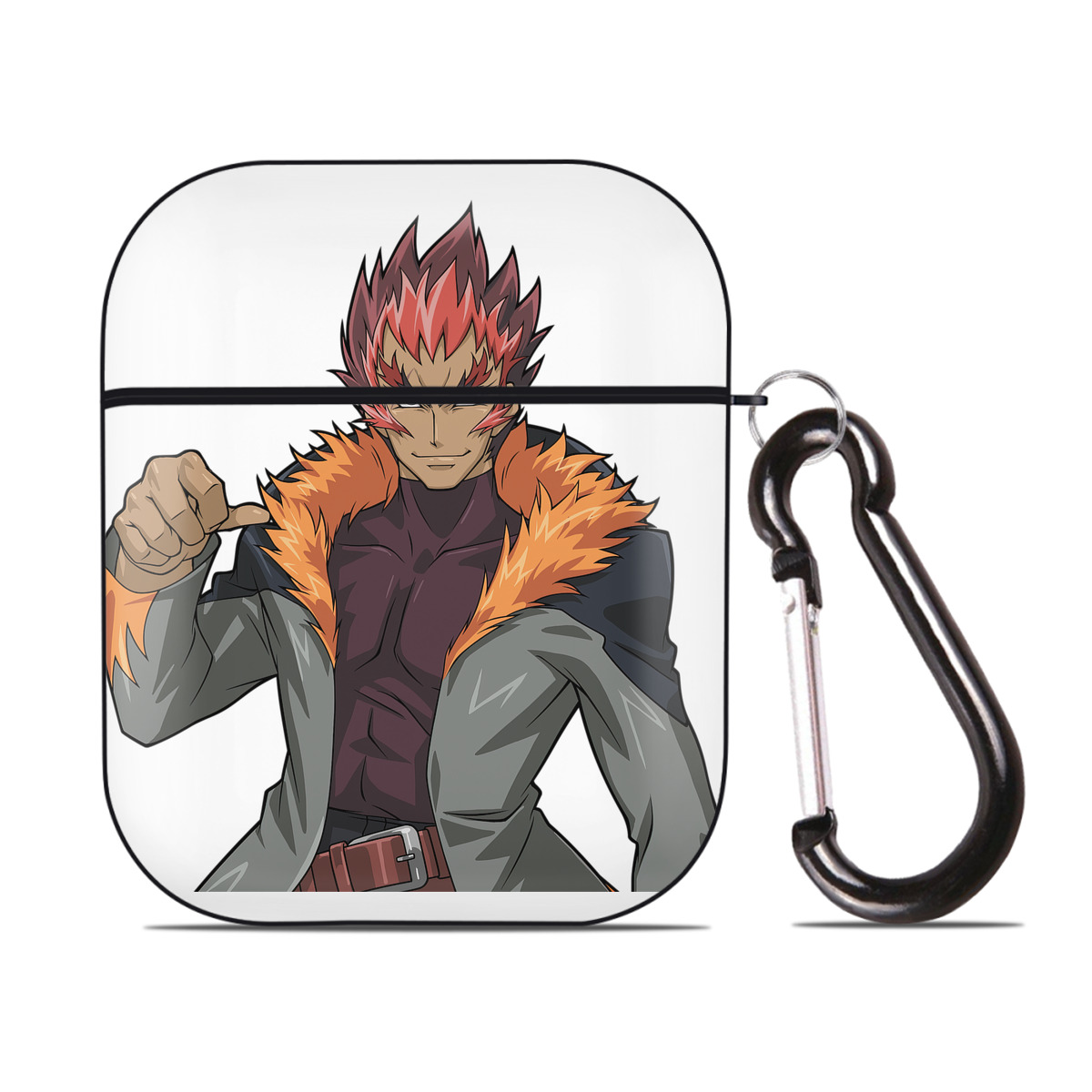 （画像用） 遊☆戯☆王 Yu-Gi-Oh! AirPods 第2世代保護ケース ハードシェル ブラック 耐衝撃・防指紋・カラビナ付き