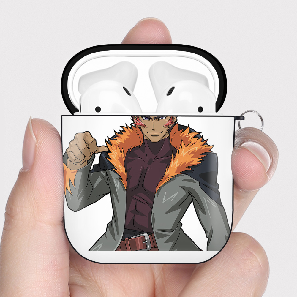 （画像用） 遊☆戯☆王 Yu-Gi-Oh! AirPods 第2世代保護ケース ハードシェル ブラック 耐衝撃・防指紋・カラビナ付き