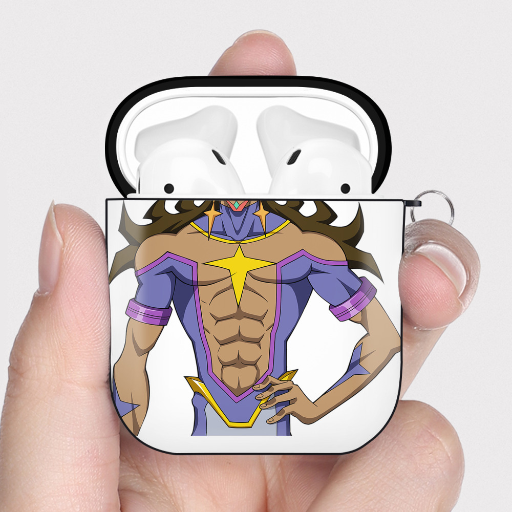 （画像用） 遊☆戯☆王 Yu-Gi-Oh! AirPods 第2世代保護ケース ハードシェル ブラック 耐衝撃・防指紋・カラビナ付き