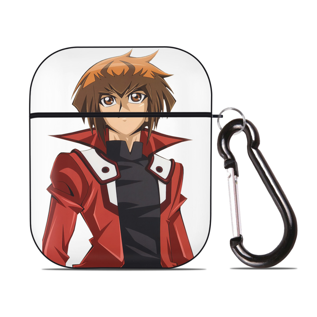 （画像用） 遊☆戯☆王 Yu-Gi-Oh! AirPods 第2世代保護ケース ハードシェル ブラック 耐衝撃・防指紋・カラビナ付き