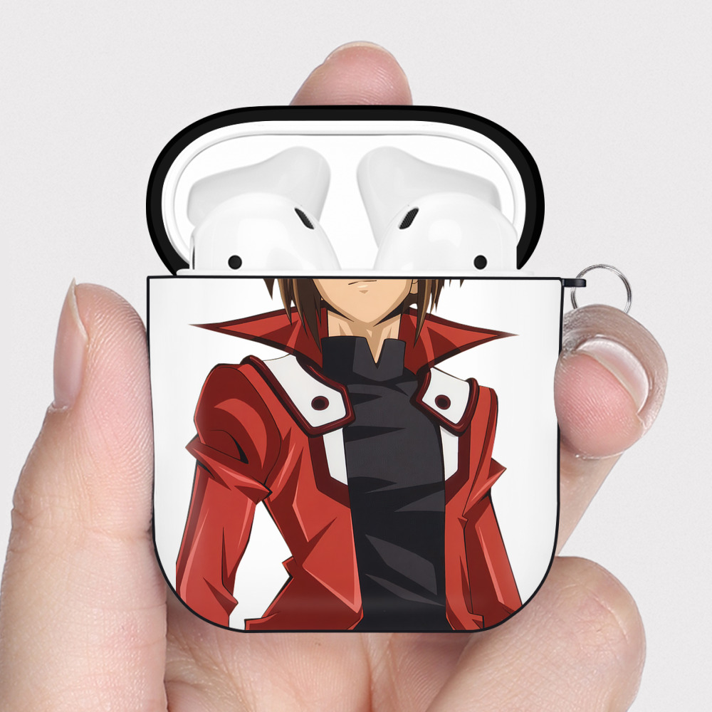 （画像用） 遊☆戯☆王 Yu-Gi-Oh! AirPods 第2世代保護ケース ハードシェル ブラック 耐衝撃・防指紋・カラビナ付き