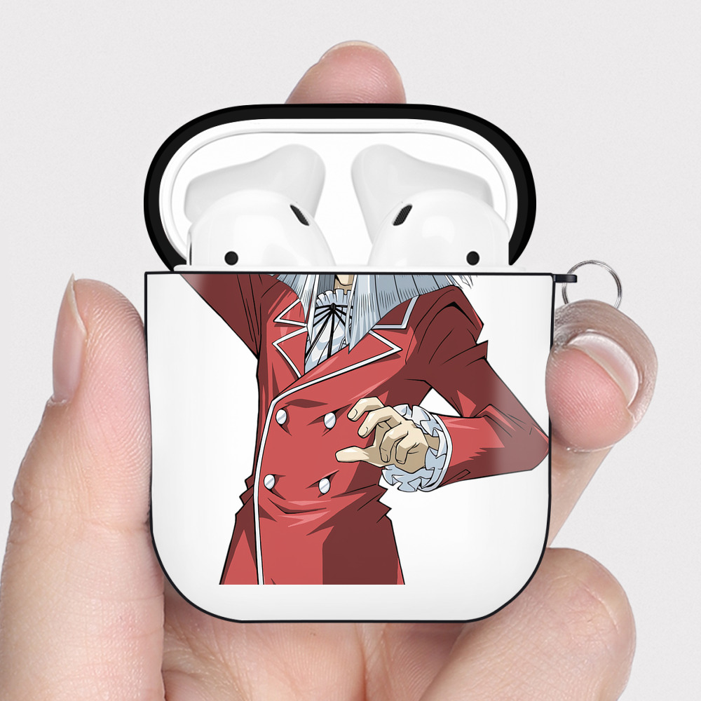 （画像用） 遊☆戯☆王 Yu-Gi-Oh! AirPods 第2世代保護ケース ハードシェル ブラック 耐衝撃・防指紋・カラビナ付き