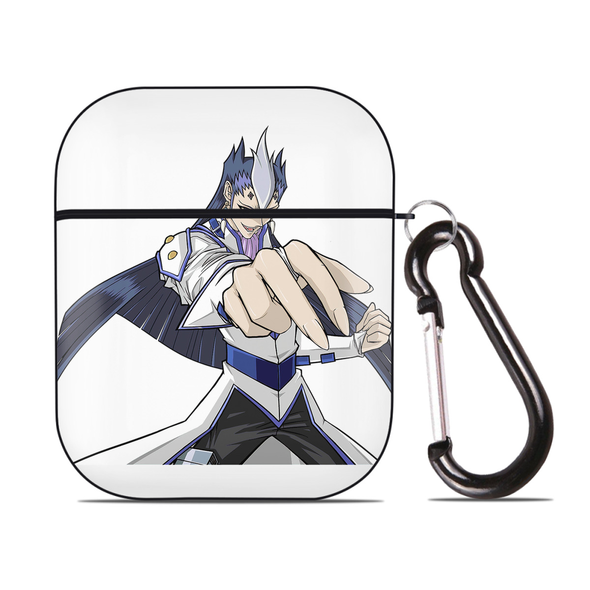 （画像用） 遊☆戯☆王 Yu-Gi-Oh! AirPods 第2世代保護ケース ハードシェル ブラック 耐衝撃・防指紋・カラビナ付き