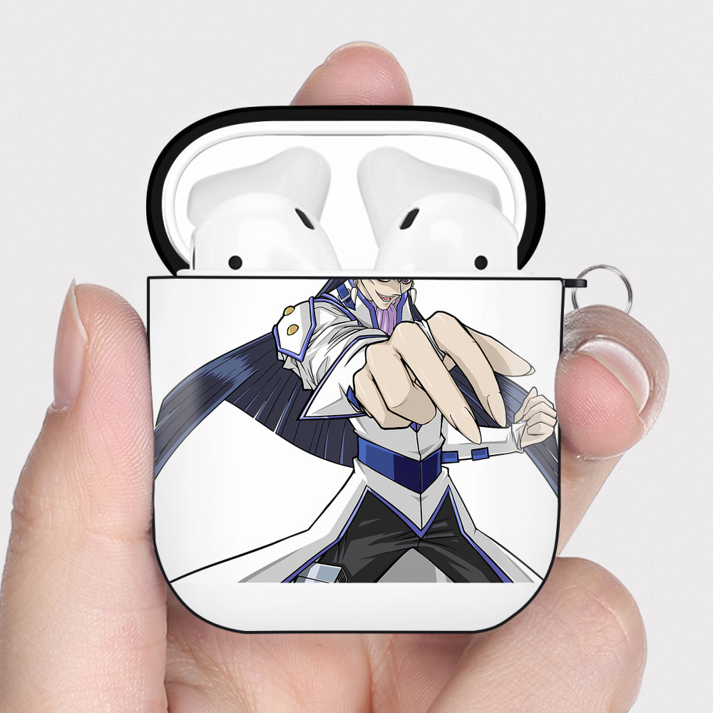 （画像用） 遊☆戯☆王 Yu-Gi-Oh! AirPods 第2世代保護ケース ハードシェル ブラック 耐衝撃・防指紋・カラビナ付き