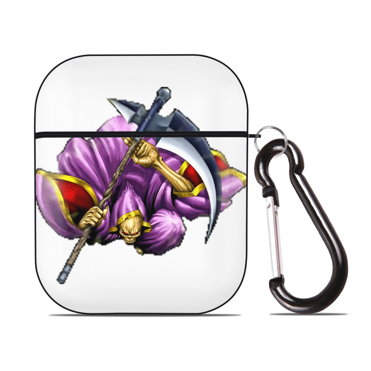 （画像用） 遊☆戯☆王 Yu-Gi-Oh! AirPods 第2世代保護ケース ハードシェル ブラック 耐衝撃・防指紋・カラビナ付き