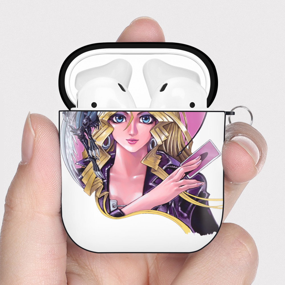 （画像用） 遊☆戯☆王 Yu-Gi-Oh! AirPods 第2世代保護ケース ハードシェル ブラック 耐衝撃・防指紋・カラビナ付き