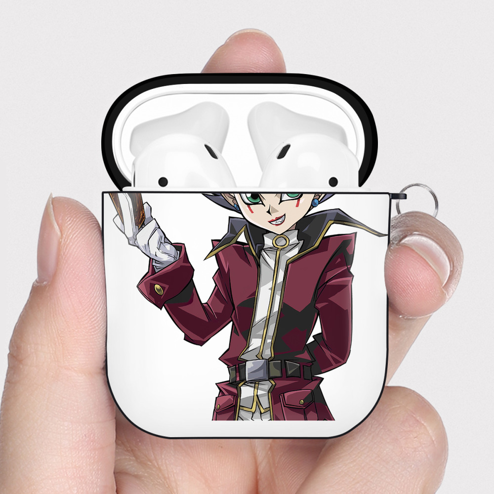 （画像用） 遊☆戯☆王 Yu-Gi-Oh! AirPods 第2世代保護ケース ハードシェル ブラック 耐衝撃・防指紋・カラビナ付き