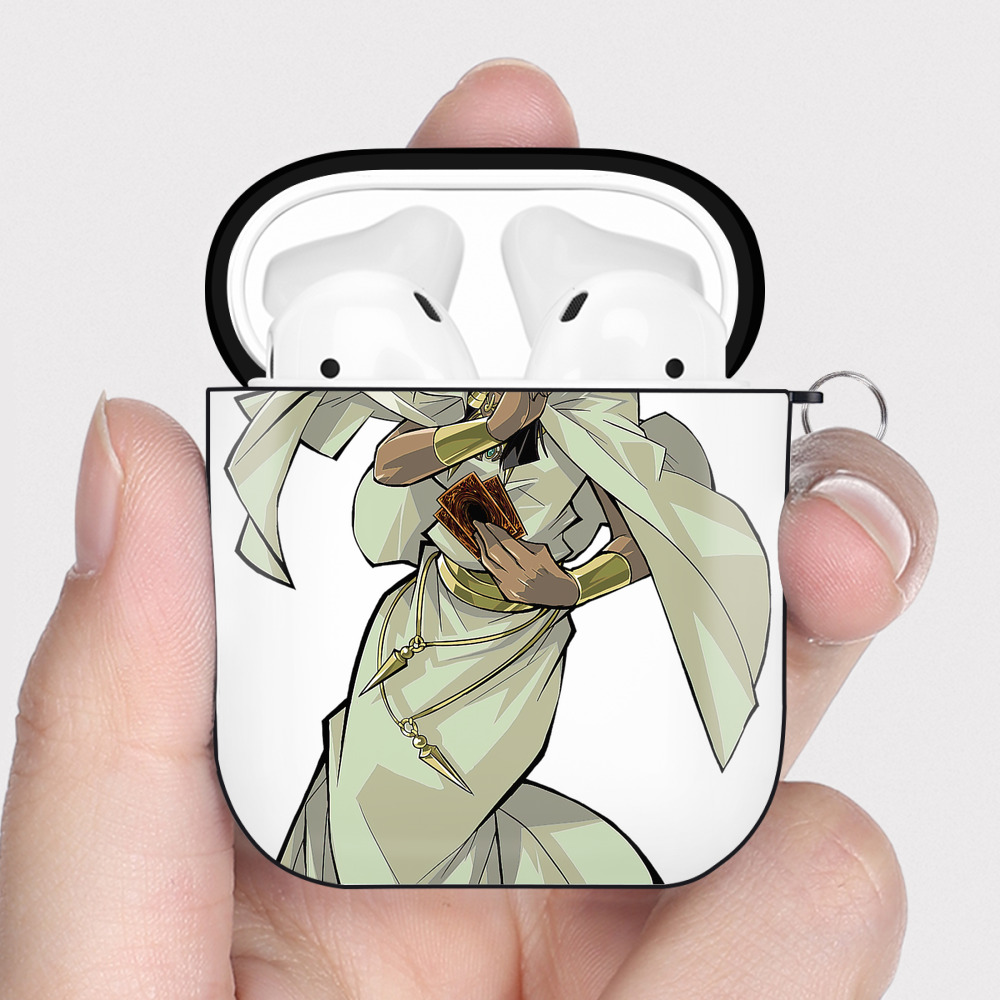 （画像用） 遊☆戯☆王 Yu-Gi-Oh! AirPods 第2世代保護ケース ハードシェル ブラック 耐衝撃・防指紋・カラビナ付き