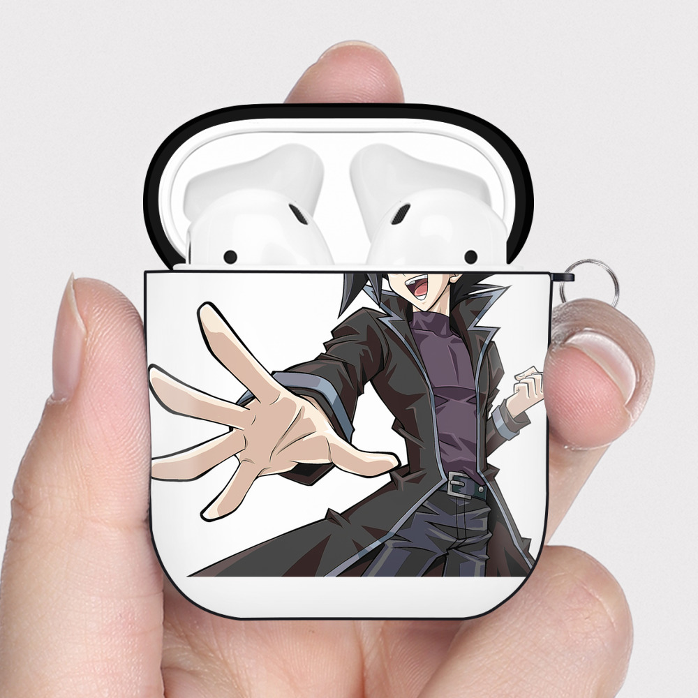 （画像用） 遊☆戯☆王 Yu-Gi-Oh! AirPods 第2世代保護ケース ハードシェル ブラック 耐衝撃・防指紋・カラビナ付き