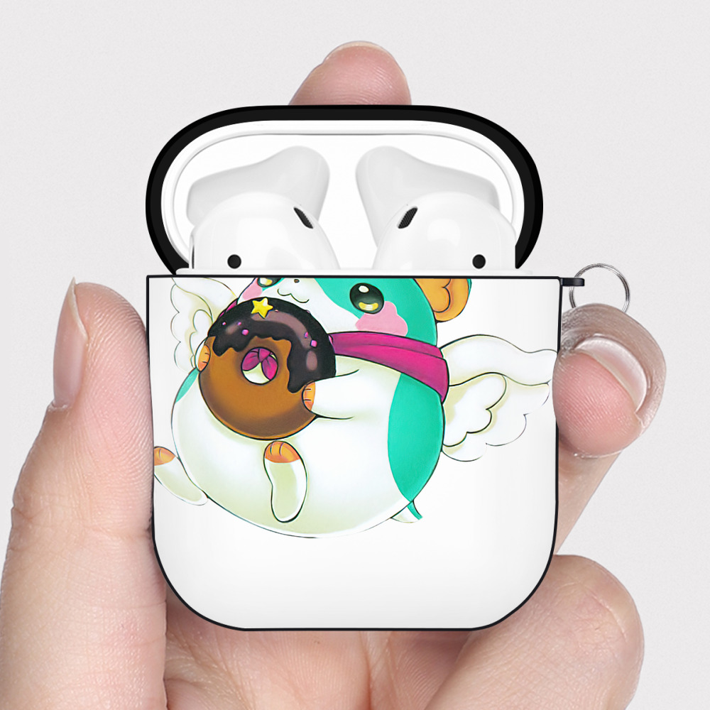（画像用） 遊☆戯☆王 Yu-Gi-Oh! AirPods 第2世代保護ケース ハードシェル ブラック 耐衝撃・防指紋・カラビナ付き