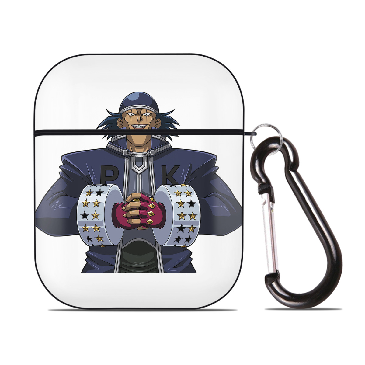 （画像用） 遊☆戯☆王 Yu-Gi-Oh! AirPods 第2世代保護ケース ハードシェル ブラック 耐衝撃・防指紋・カラビナ付き