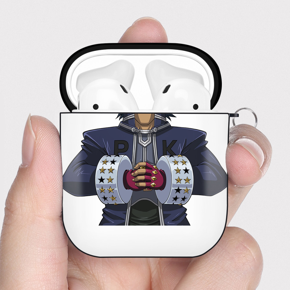 （画像用） 遊☆戯☆王 Yu-Gi-Oh! AirPods 第2世代保護ケース ハードシェル ブラック 耐衝撃・防指紋・カラビナ付き